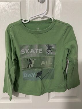 GAP Kids Green Skate Graphic Long-Sleeve Tee